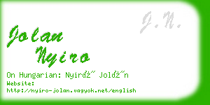 jolan nyiro business card